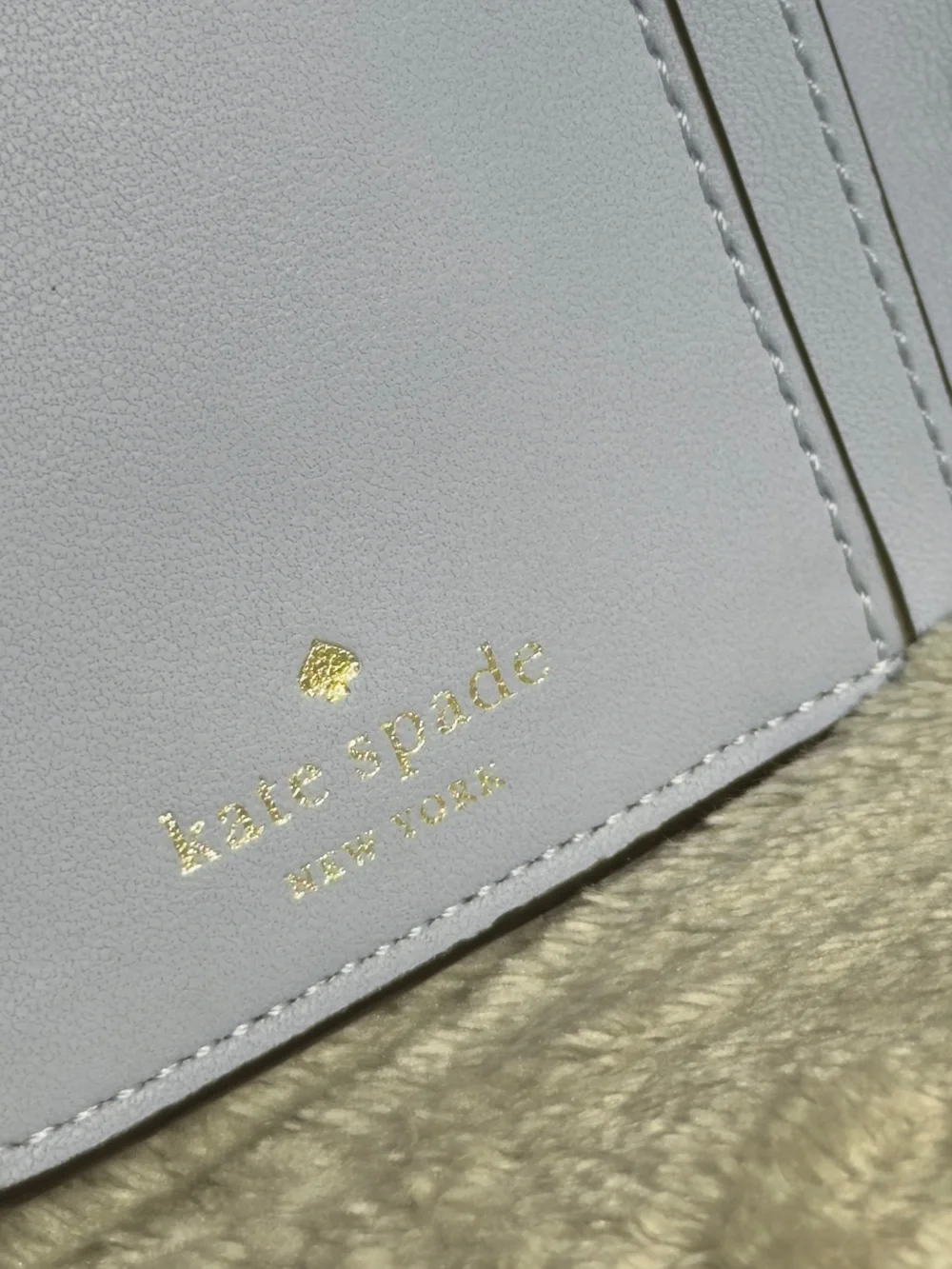 Kate Spade Lilac Staci Saffiano Leather Large Slim Bifold Wallet Light Purple